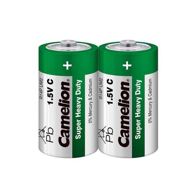 Батарейка, CAMELION, R14P-SP2G, Super Heavy Duty, C, 1.5V, mAh, 2 шт. в плёнке