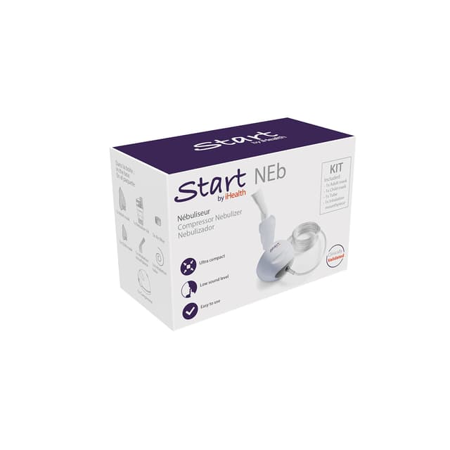 Компактный компрессорный небулайзер, iHealth, NEb NB-218C EU, Давление 100kPa, Ряд свободного течения: 4Л/мин, Емкость 10мл, Скорость распыления 0,2 мл/мин