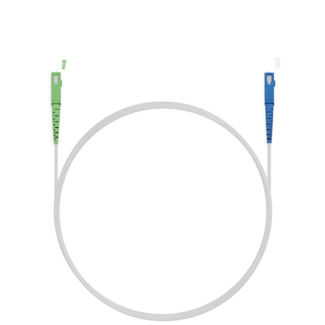 Абонентский FTTH Патч Корд,, SС/UPC-SC/APC SM 1 м, Для внутр. прокладки, Белый, LSZH