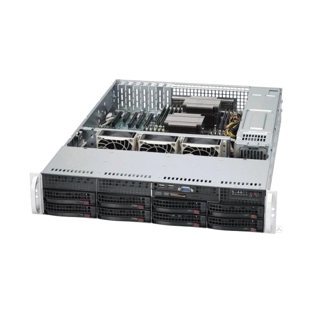 Серверное шасси, Supermicro, CSE-825TQC-R802LPB, 1U, 8x3.5" Hot-Swap, 2x800W