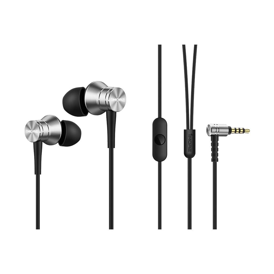Наушники,1MORE, Piston Fit In-Ear Headphones E1009, Внутриканальные, Штекер 3,5мм,100дБ, 20~20,000 Гц, 32 Oм, Длина шнура 1,25м, Мощность 5мВт, Вес 14гр, Серебристый