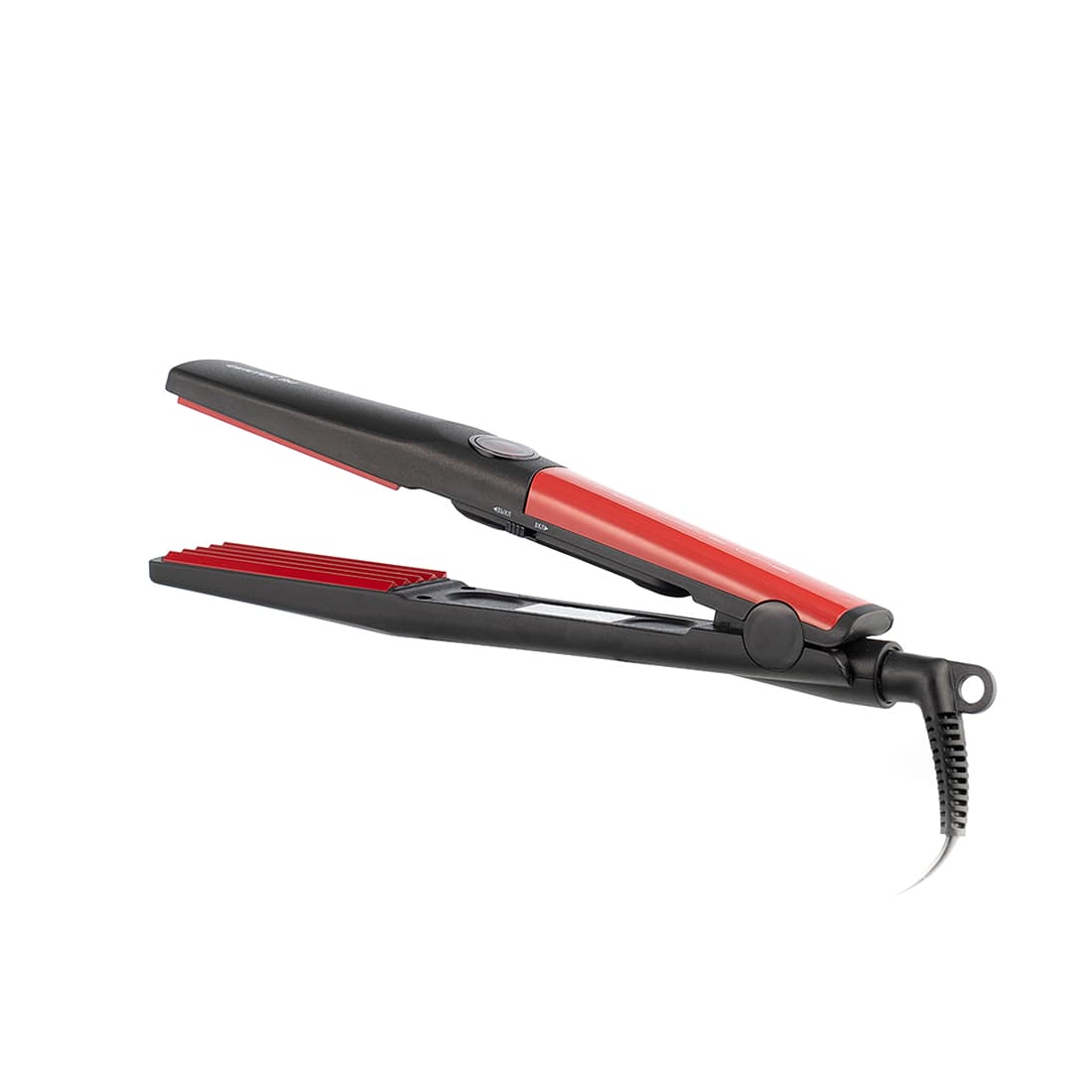 Выпрямитель для волос, Centek, CT-2027, 46W, Гофре, Керамическое покрытие, Пластина 89х31мм, LED, Черный-красный