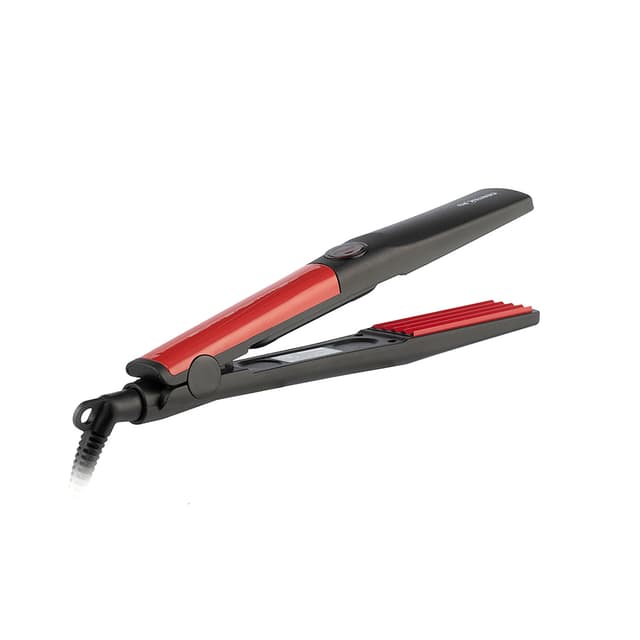 Выпрямитель для волос, Centek, CT-2027, 46W, Гофре, Керамическое покрытие, Пластина 89х31мм, LED, Черный-красный