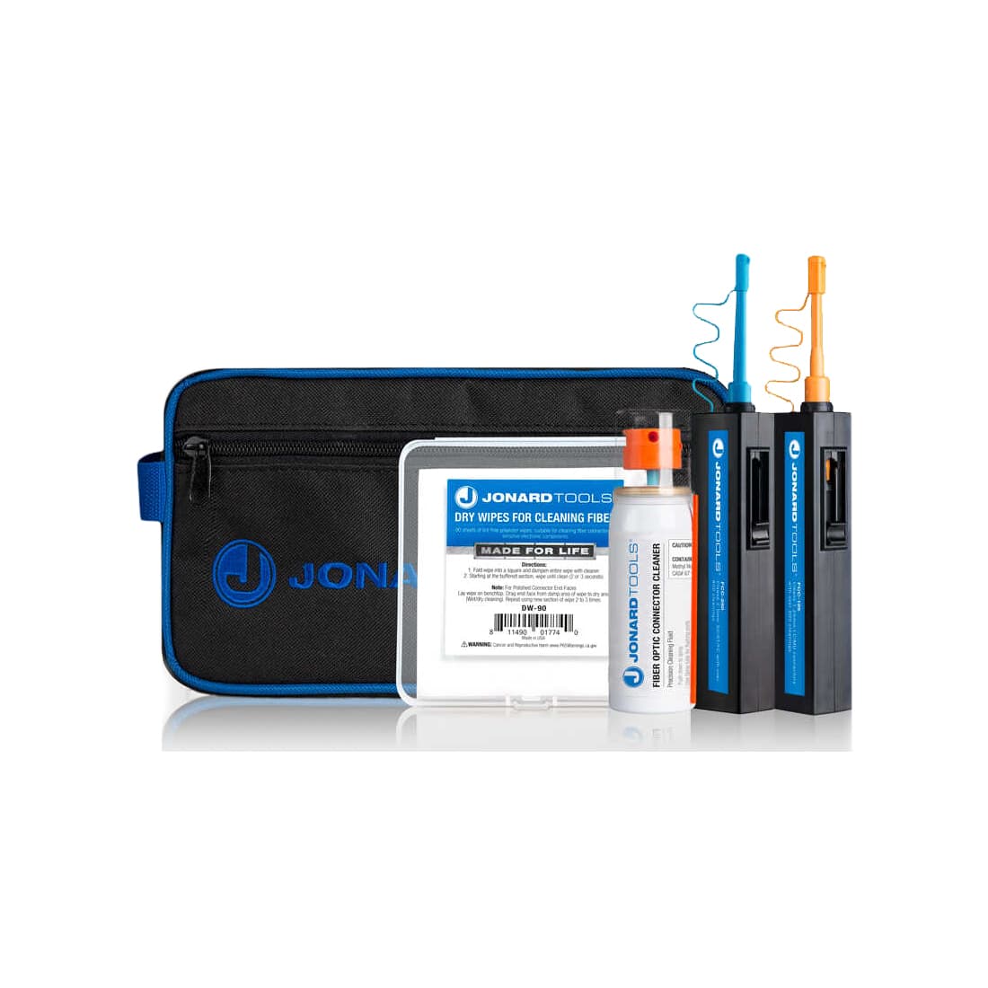 Комплект для чистки оптоволоконных разъемов, Jonard Tools, TK-182