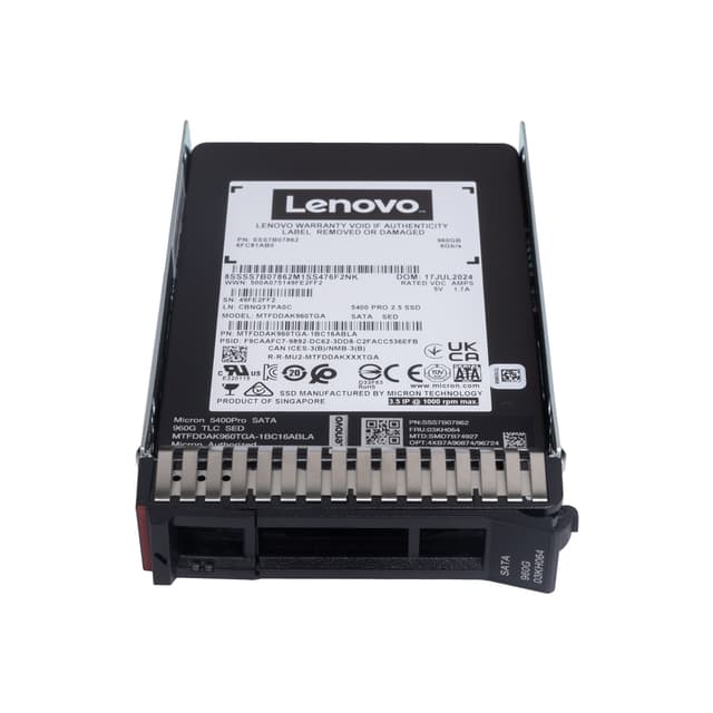 Твердотельный накопитель SSD, Lenovo, ThinkSystem 2.5" Multi Vendor 960GB, Read Intensive, SATA, 6Gb, Hot Swap, v2