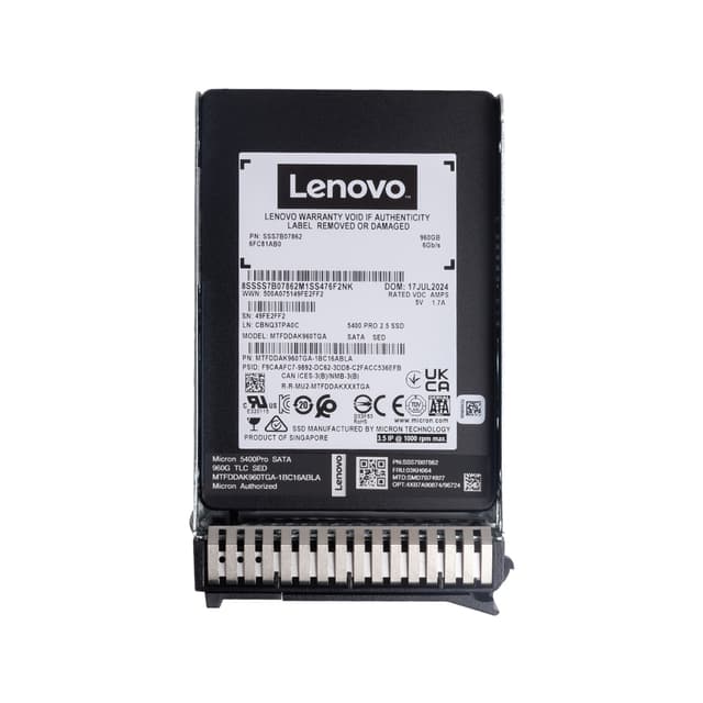 Твердотельный накопитель SSD, Lenovo, ThinkSystem 2.5" Multi Vendor 960GB, Read Intensive, SATA, 6Gb, Hot Swap, v2