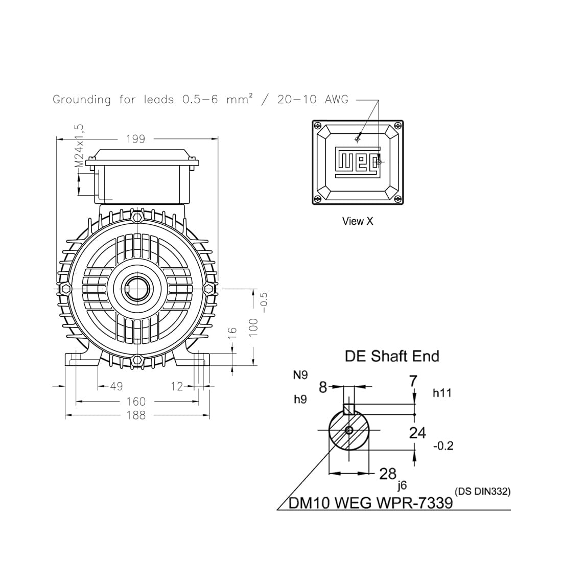 Асинхронный электродвигатель, WEG, 12310457, W20 100L, 3 kW, 2 Пол, B3T, 220-240/380-415//440-460 В, 50 Гц, IE1, IP55, Std.
