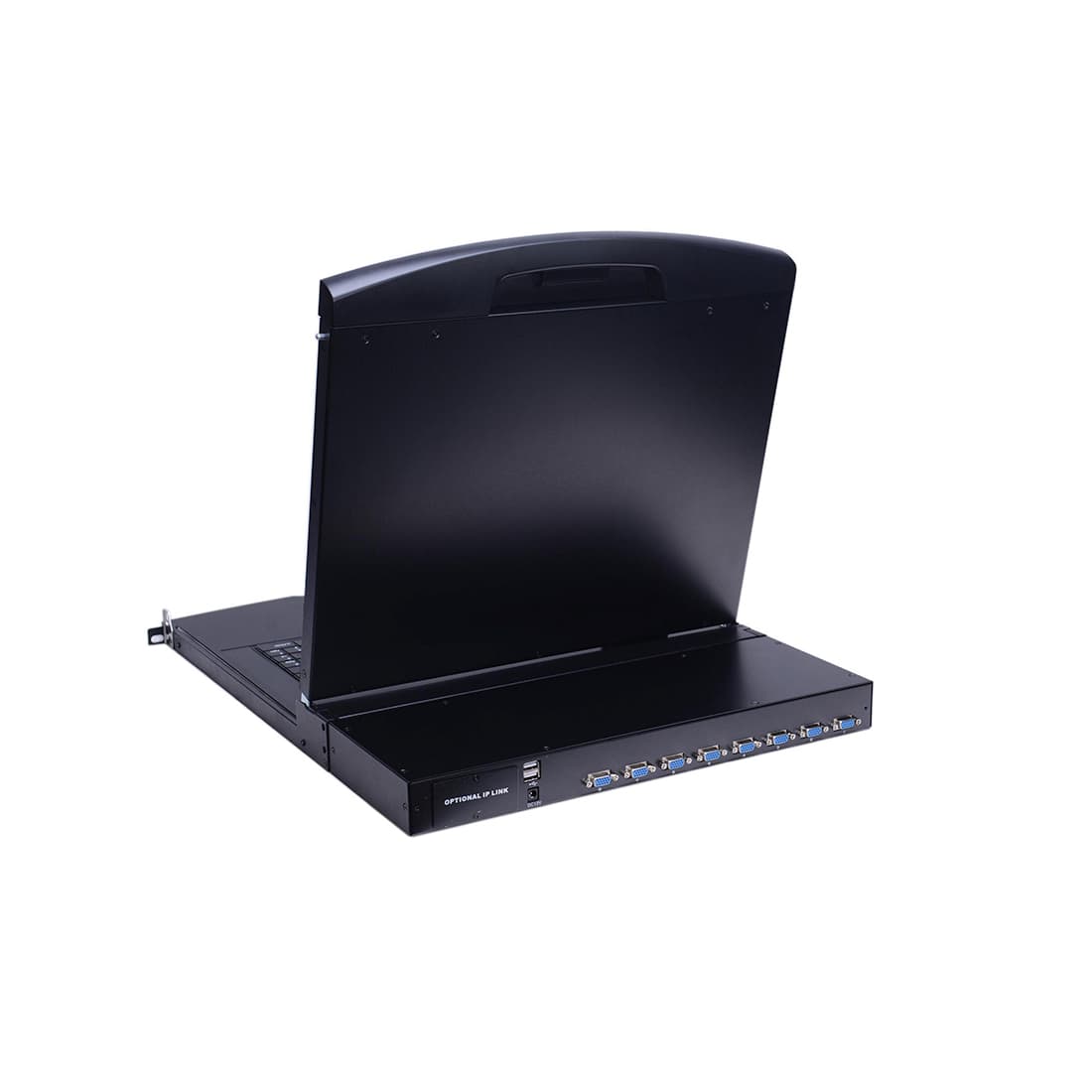 KVM консоль, SHIP, AS-7108ULS, Стоечная, 8-портовая ,17" экран, Коннекторы VGA, Чёрный