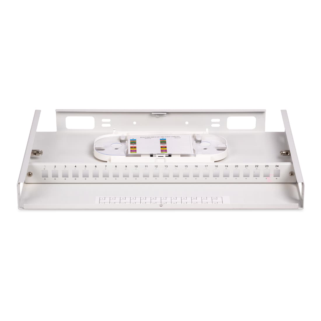 Оптический кросс, А-Оптик, АО-2403 19" (1U) FDF 24 порта, SC Simplex, LC Duplex, Без адаптеров и пигтейлов, Белый