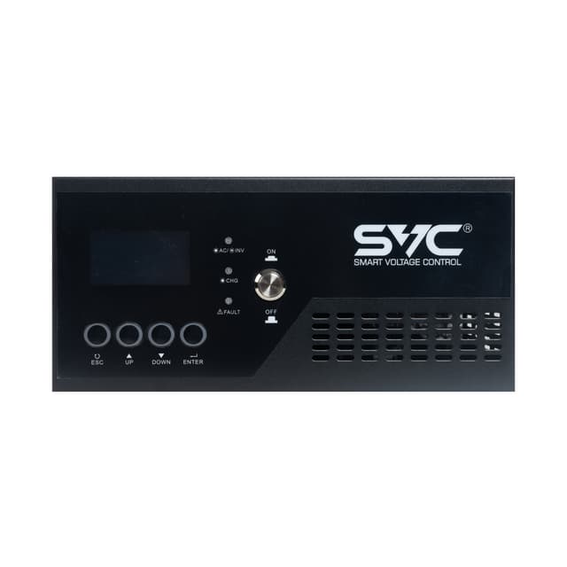 Инвертор, SVC, ES-1300-LCD, Мощность 1300ВА/1000Вт, Вход 12В и/или 220В, Выход 220В (Чистая синусоида на выходе), Диапазон работы AVR: 154-264±3В, Функция заряда батарей 19A, Чёрный