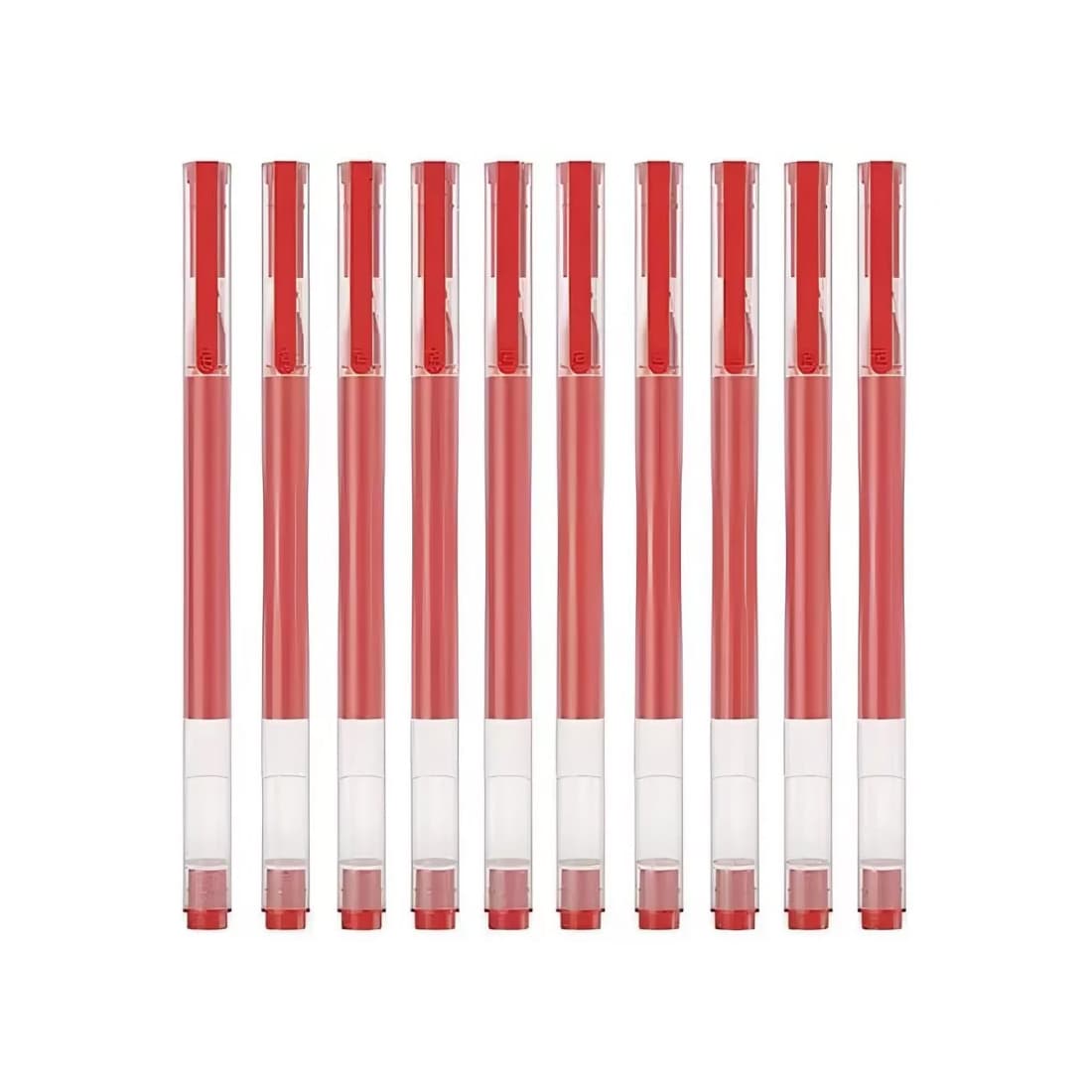 Шариковая ручка, Xiaomi, High-capacity Gel Pen (10-pack), Большой емкости (10 штук в упаковке), MJZXB02WCHW / BHR8863GL, Цвет чернил красный