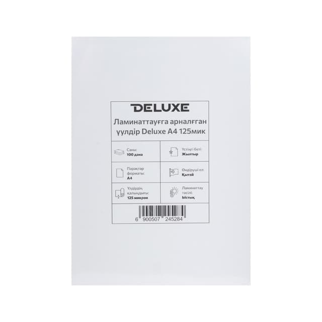 Плёнка для ламинирования, Deluxe, A4 80 мкм, глянцевая, 100шт