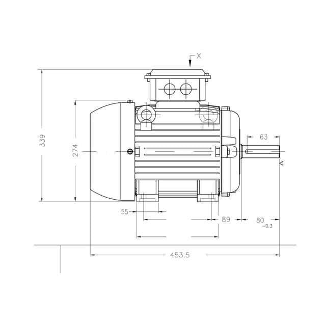 Асинхронный электродвигатель, WEG, 12310529, AM W20 -132S, 5,5 kW, 2 Пол, B3T, 380-415/660//440-460 В, 50 Гц , IE1, IP55, std.