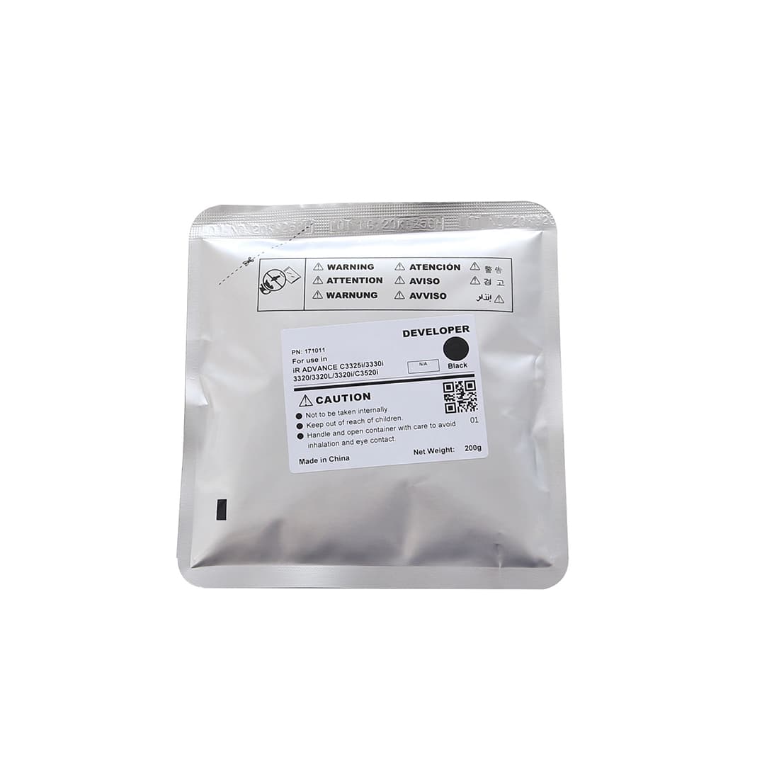 Девелопер, CET, CET171011, Чёрный, Для копиров CANON iR ADVANCE C3320/3325i/3330/3525i/3530i, 200г., 240000 стр.