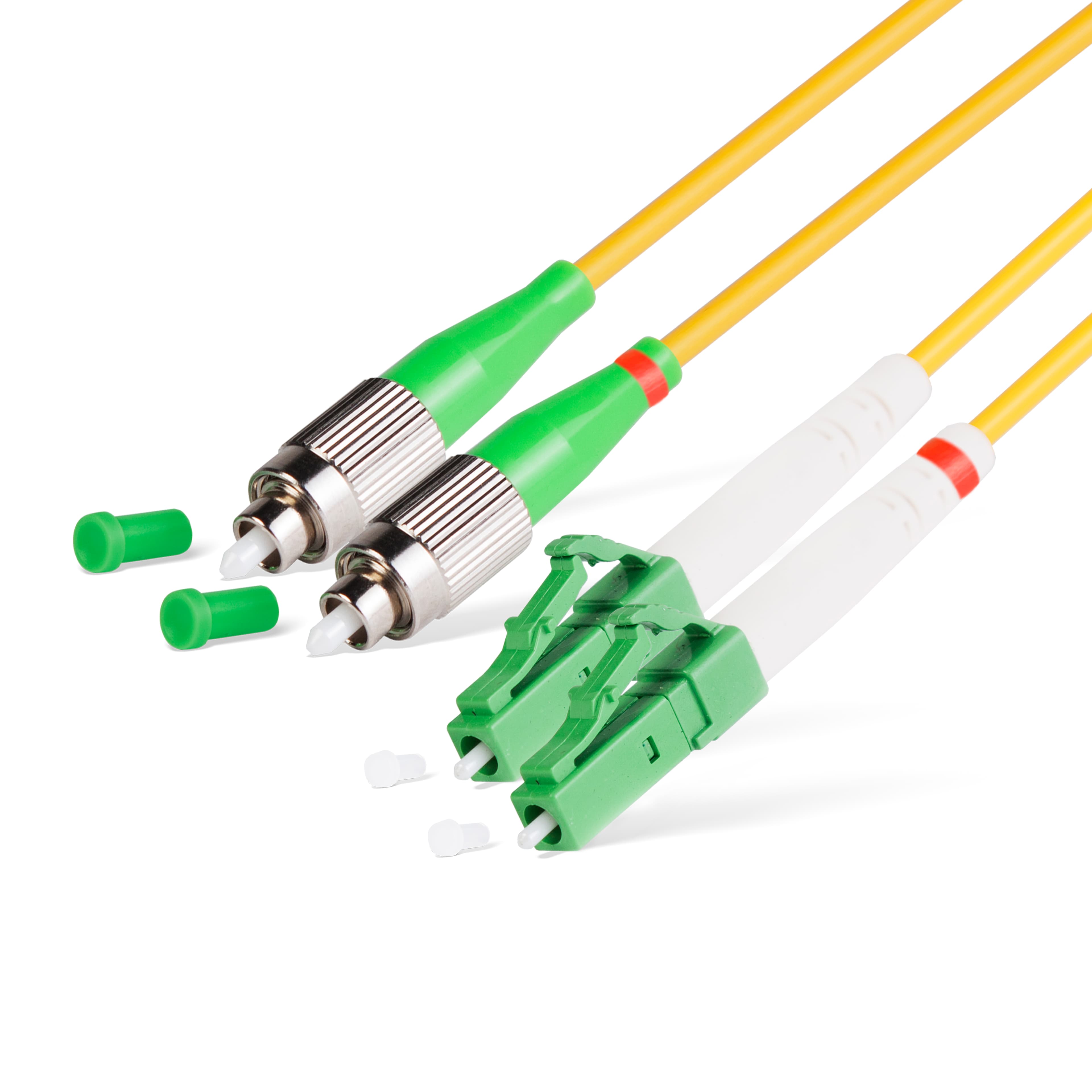 Патч корд оптоволоконный,, FC/APC-LC/APC SM 9/125 Duplex 3.0мм 1 м, LSZH