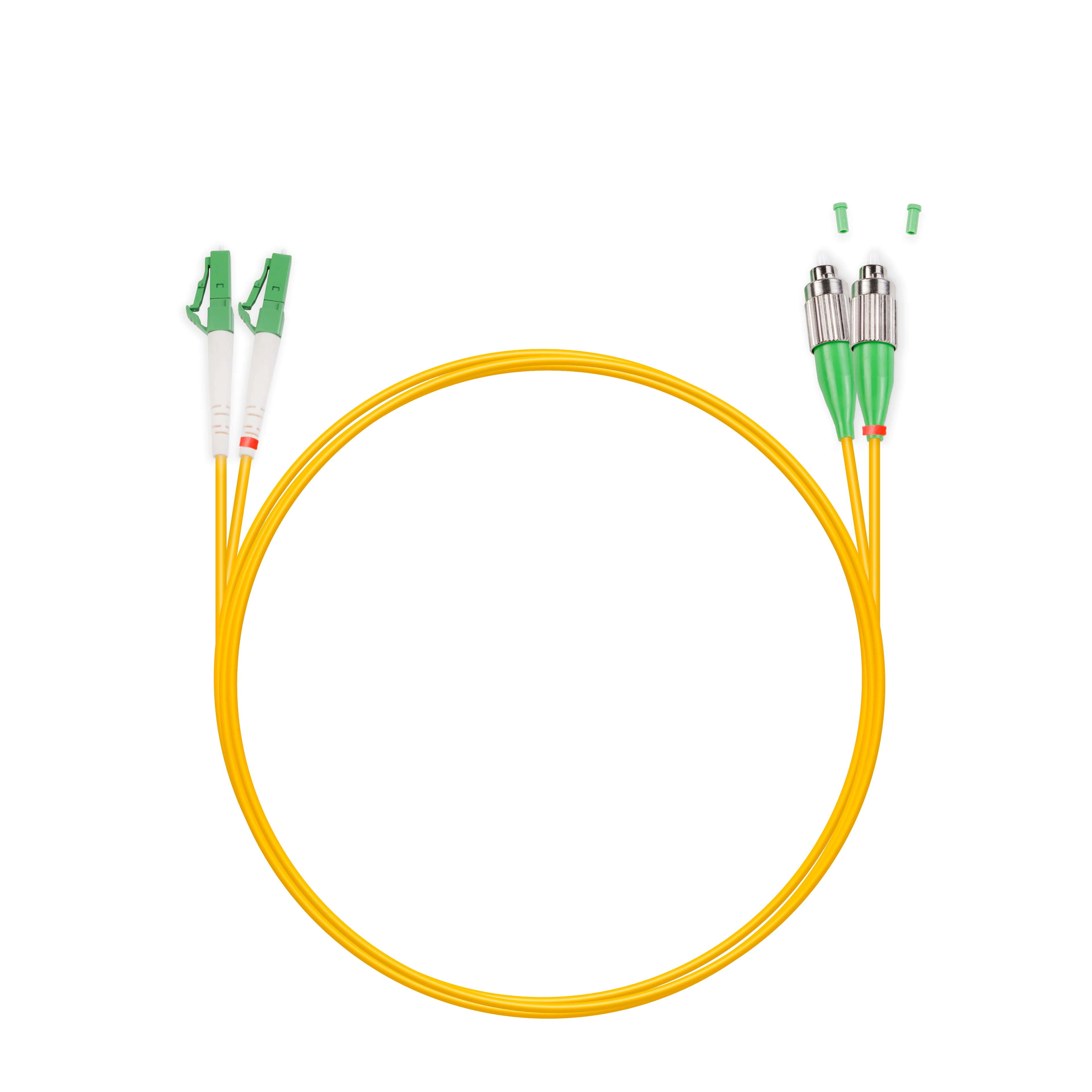 Патч корд оптоволоконный,, FC/APC-LC/APC SM 9/125 Duplex 3.0мм 1 м, LSZH