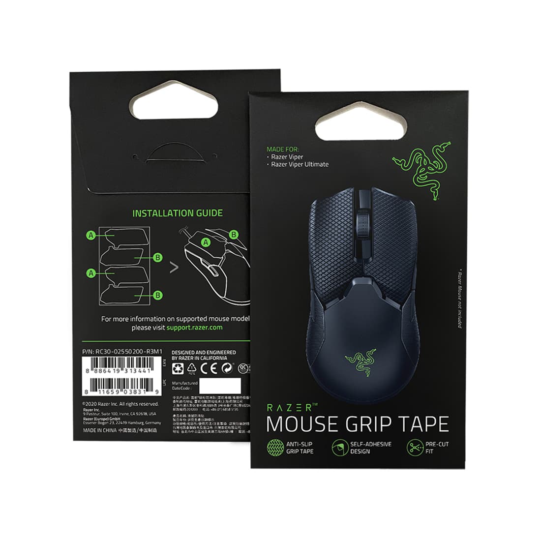 Противоскользящие наклейки для компьютерной мыши, Razer ,Viper/Viper Ultimate, RC30-02550200-R3M1, черный