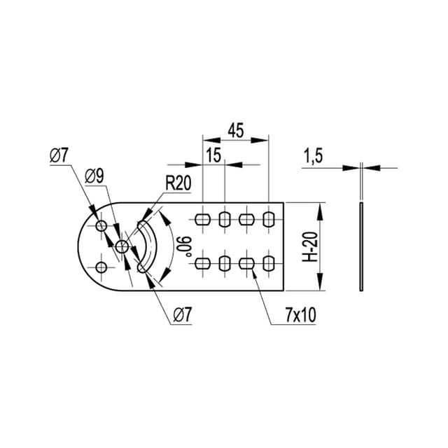 Пластина крепежная, DKC, 30014K, GSV H80 (4 шт.) в комплекте с метизами, необходимыми для монтажа