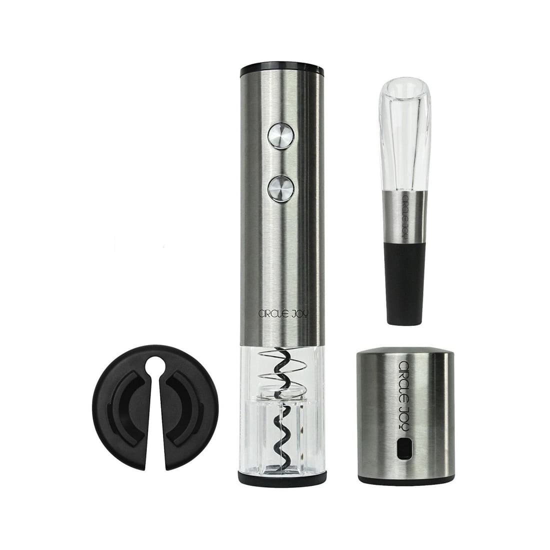 Винный набор аксессуаров, Xiaomi, Circle Joy Set, CJ-TZ02, Нержавеющая сталь, Пластик, Автоматический штопор, Многофункциональный круглый нож с защитой от детей (для открытия оловянных крышек и защитных этикеток, Металлическая пробка для вина, Аэратор