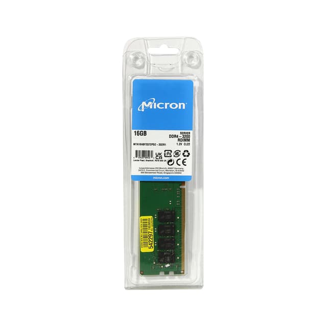 Модуль памяти, Micron, DDR4 ECC RDIMM 16GB 3200MHz MTA18ASF2G72PDZ-3G2