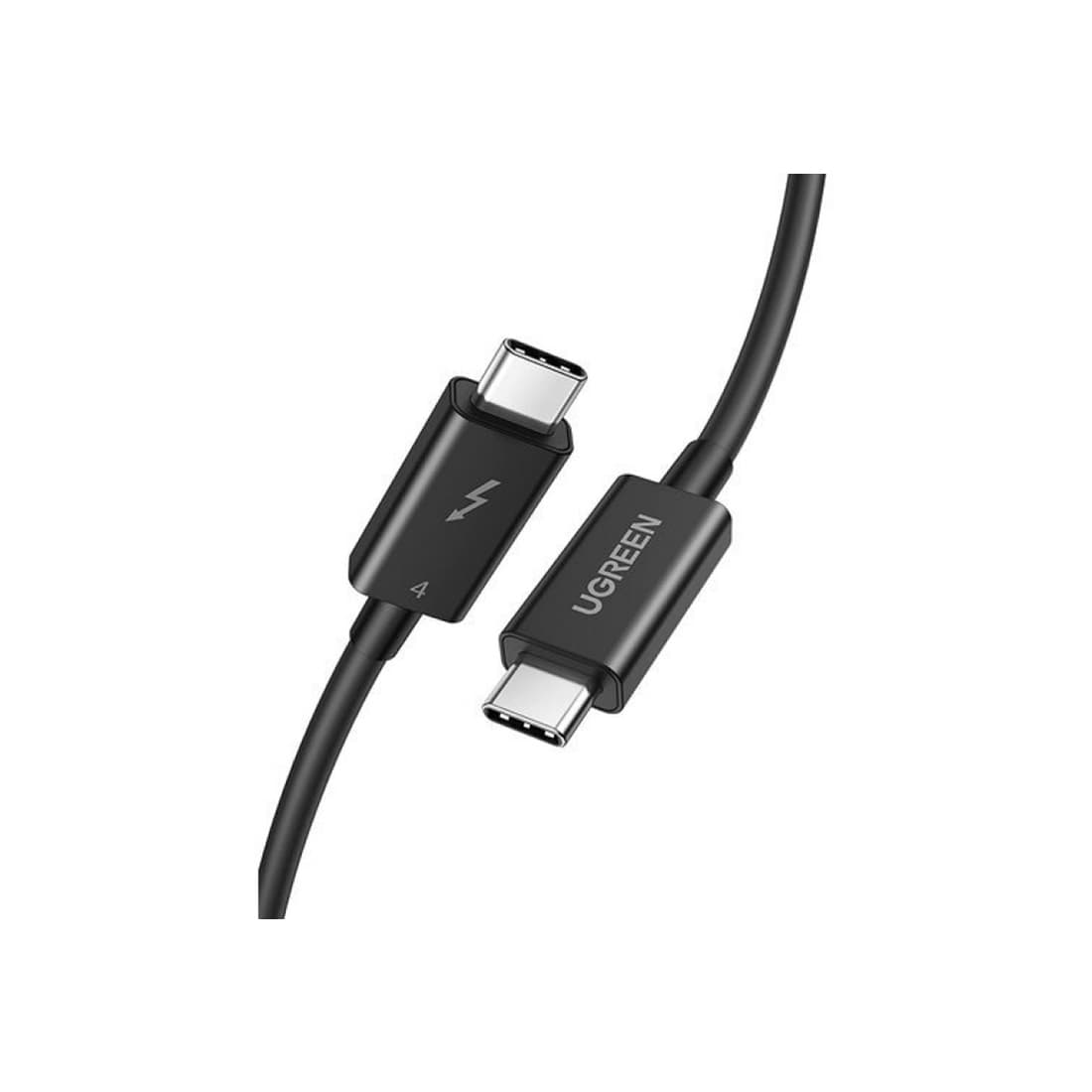 Интерфейсный кабель, Ugreen, US501/30389, Type-C на Type-C, 100W, Thunderbolt 4, 0.8 м, Чёрный