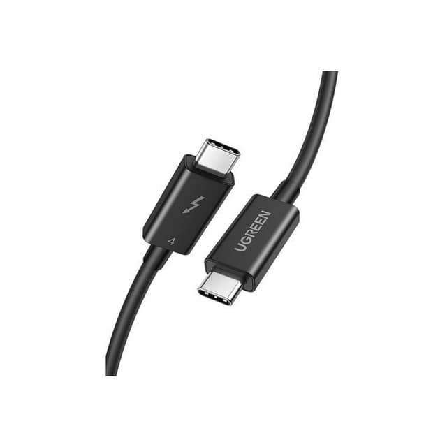 Интерфейсный кабель, Ugreen, US501/30389, Type-C на Type-C, 100W, Thunderbolt 4, 0.8 м, Чёрный