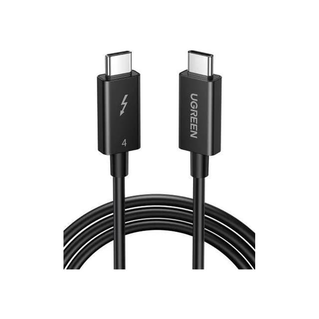 Интерфейсный кабель, Ugreen, US501/30389, Type-C на Type-C, 100W, Thunderbolt 4, 0.8 м, Чёрный