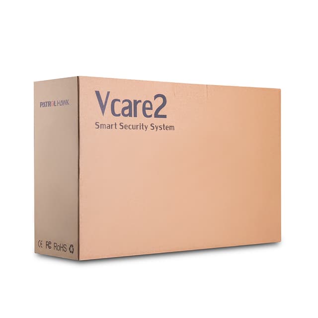 Беспроводной комплект системы безопасности, Patrol Hawk, C V-care (Премиум), Wi-Fi, GSM, 1x цент. панель, 1x дат. движения, 1x дат. размыкания, 2x пульт управления, 1x IP камера, 1x кнопка вызова, 1x дат. дыма, 1x дат. газа, 1x дат. воды, IOS и Andro