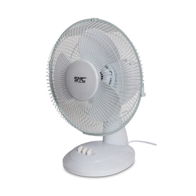 Вентилятор, SVC, AFD-925, Настольный, Площадь обдува: 15м2, Мощность: 25Вт, Диаметр: 9", Количество скоростей: 2, Автоповорот, Регулировка наклона, Белый
