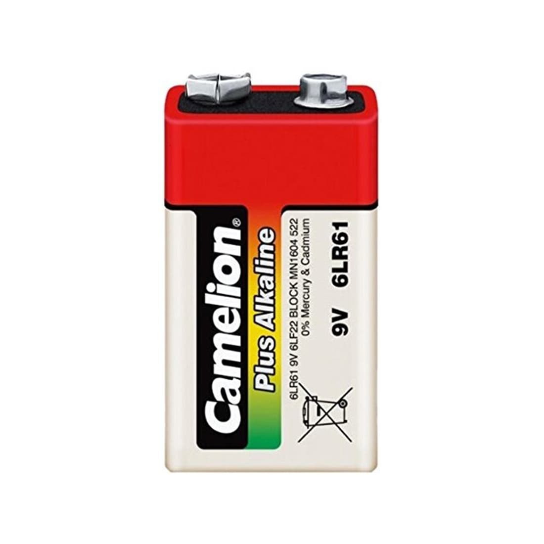 Батарейка, CAMELION, 6LR61-SP1, Plus Alkaline, 6F22(крона), 9V, 680 mAh, 1 шт., Плёнка