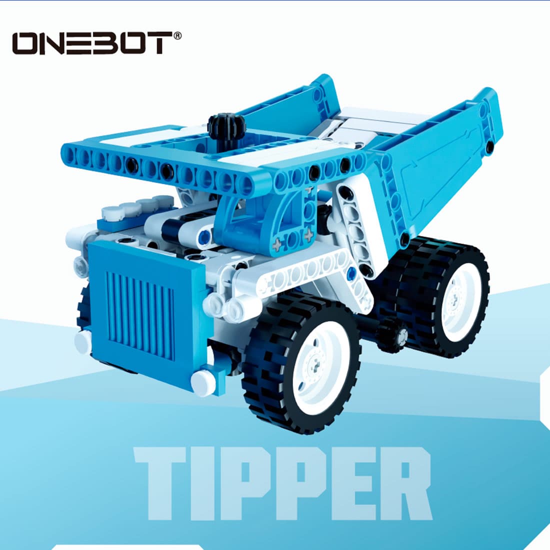 Конструктор, ONEBOT, OBQXKK95AIQI, Mini Engineering Truck, 8+, 255 деталей, ABS, PC, Синий