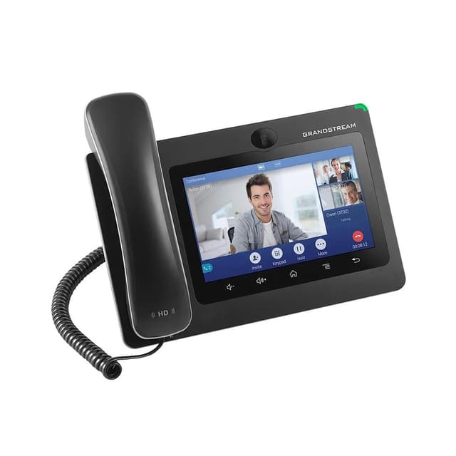 IP-видеотелефон, Grandstream, GXV3380, 16 SIP-аккаунтов, 16 линий, 2x GbE PoE, Wi-Fi, цветной сенсорный ЖК-экран 1280x800 (8.0"), камера 2 Мп, Android 7, блок питания 12 В/1.5 А