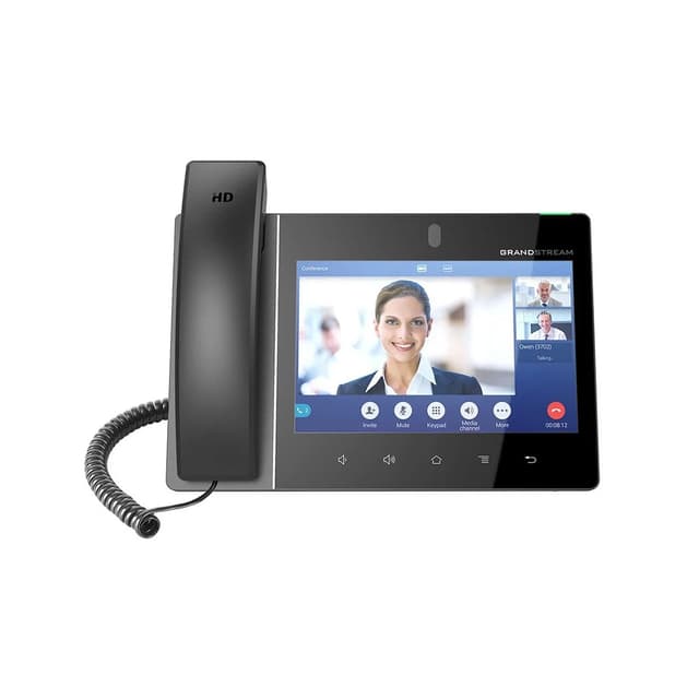 IP-видеотелефон, Grandstream, GXV3380, 16 SIP-аккаунтов, 16 линий, 2x GbE PoE, Wi-Fi, цветной сенсорный ЖК-экран 1280x800 (8.0"), камера 2 Мп, Android 7, блок питания 12 В/1.5 А