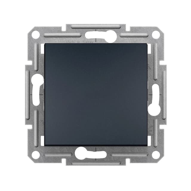 Выключатель одноклавишный, SE, EPH0100171, Asfora 10AX механизм, быстрозажимные клеммы антрацит