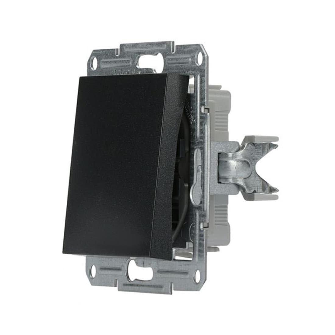 Выключатель одноклавишный, SE, EPH0100171, Asfora 10AX механизм, быстрозажимные клеммы антрацит