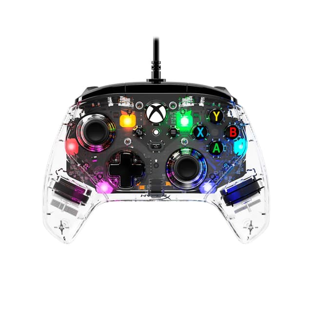 Геймпад, HyperX, Clutch Gladiate RGB, 7D6H2AA, Проводной, Официальная лицензия Xbox, Двойные вибрирующие моторчики, RGB, Прозрачный/Черный