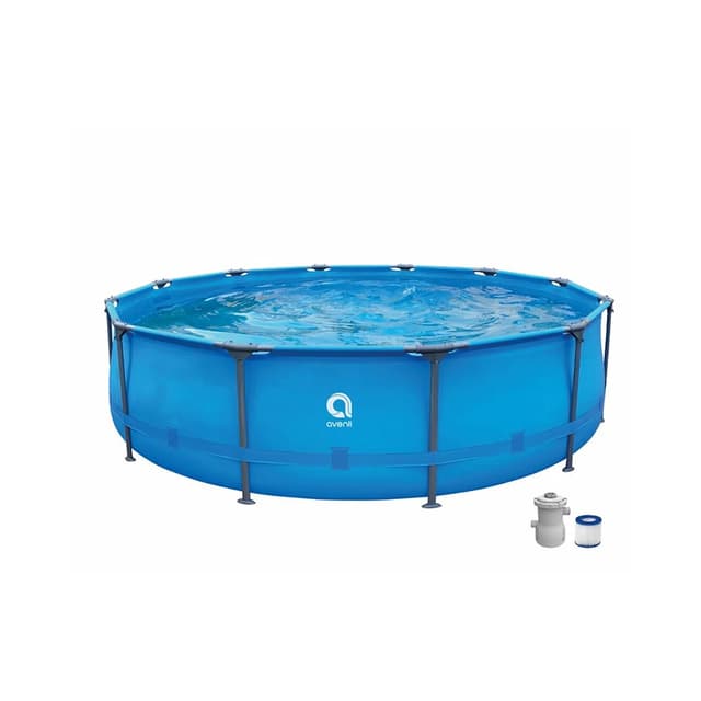 Каркасный бассейн 360 x 76 см, Avenli, 17799EU, Винил, 6121 л., Стальной каркас, Ф-насос , Картридж, Голубой, Цветная коробка