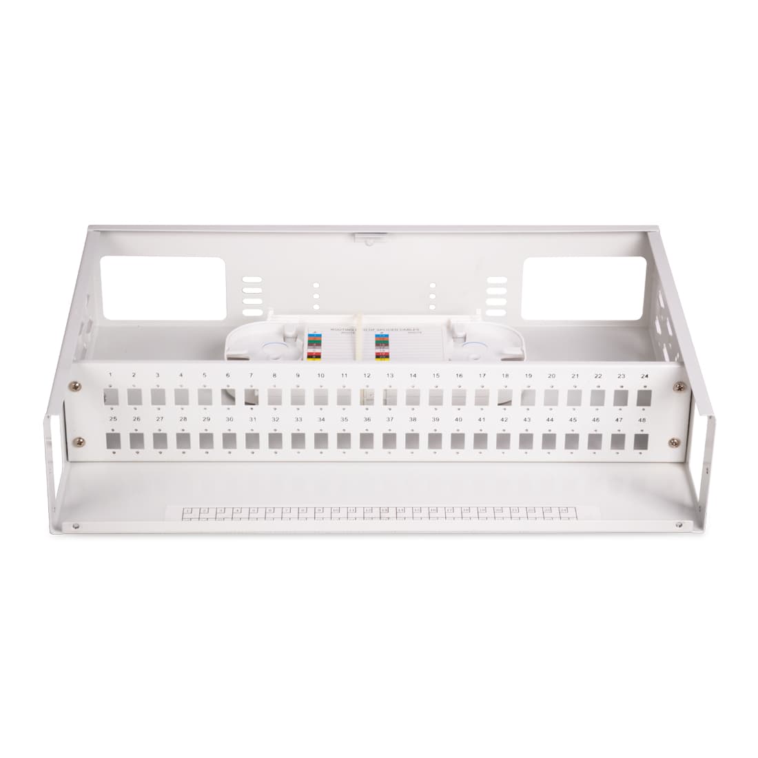 Оптический кросс, А-Оптик, АО-4803 19" (2U) FDF 48 портов, SC Simplex, LC Duplex, Без адаптеров и пигтейлов, Белый