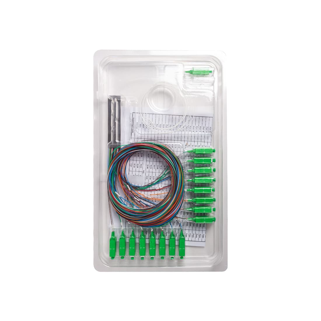 Сплиттер оптоволоконный PLC, А-Оптик, 1х32 SC/APC-SC/APC 1.5м, SM 1260-1650, 0.9мм,