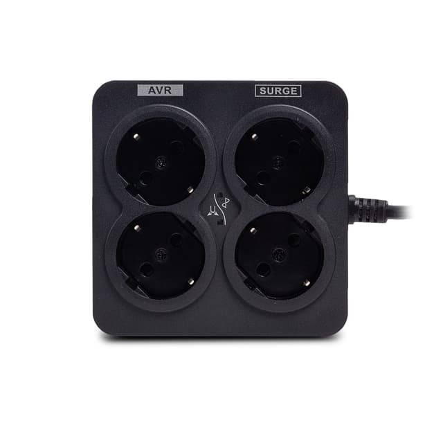 Стабилизатор (AVR), SVC, AVR-1008-U, Мощность 1000ВА/500Вт, Диапазон работы AVR: 176-273В, Тип выходных разъёмов: Schuko х 4 шт., LED-индикаторы, Чёрный