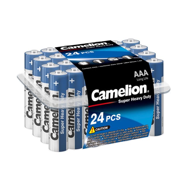 Батарейка, CAMELION, R03P-PB24B, Super Heavy Duty, AAA, 1.5V, 550 mAh, 24 шт. в пластиковом кейсе