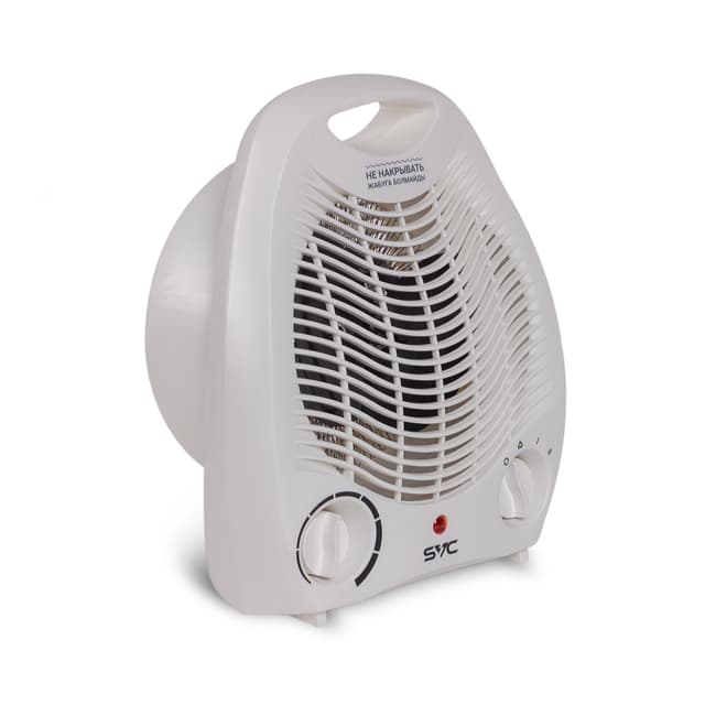 Тепловентилятор, SVC, FHV-2000, Мощность 1000Вт/2000Вт, Площадь обогрева: до 20м2, 3 режима работы, Регулировка температуры, Отключение при перегреве, Негорючий пластик, Белый