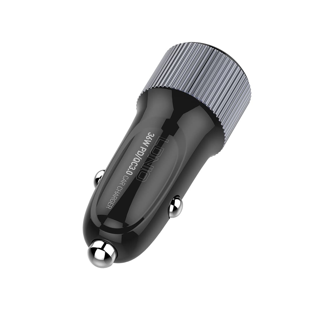 Автомобильное зарядное устройство, LDNIO, C510Q, 2*USB(A,C) 5V3.4A, Кабель Lightning (Iphone) 1м, Чёрный