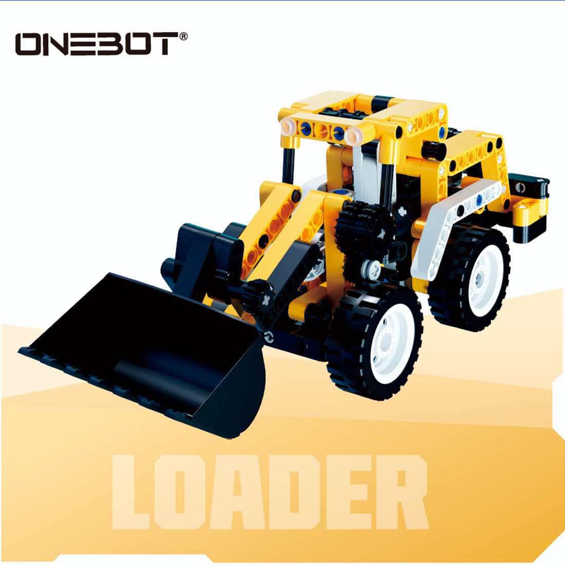 Конструктор, ONEBOT, OBQXCC95AIQI, Mini Engineering Forklift, 8+, 261+ деталей, ABS, PC, Жёлтый