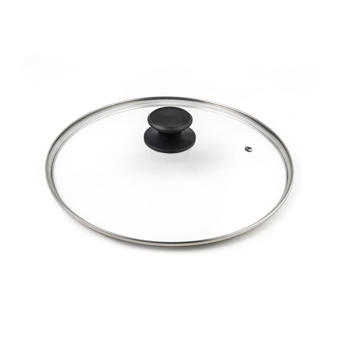Крышка, LARA, LR01-99, Диаметр 28см, Нержавеющая сталь/Пластмасса/Стекло, Черный