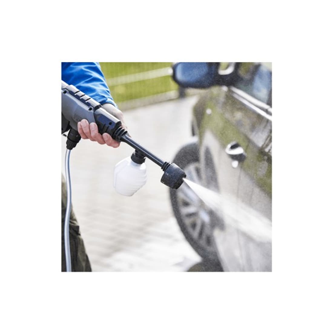 Мойка высокого давления, HOTO, 20V Cordless High Pressure Washer QWXCJ001, 75х220х245мм, Напряжение аккумулятора: 20В, Мощность: 150 Вт, Максимальное давление: 24 Бар, Длина шланга: 6м, Защита от перегрева, Вес: 1,2кг, Насадка 6 в1, Серый