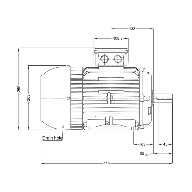Асинхронный электродвигатель, WEG, 16257924, WGOST-L100L, 4 kW, 4 Пол, B3T, 220/380 В, 50 Гц, IE1, IP55, Std.