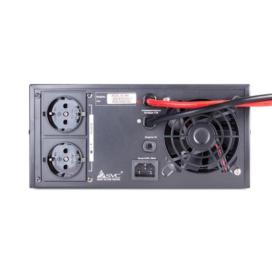 Инвертор, SVC, DIL-800, Мощность 800ВА/640Вт, Вход 12В и/или 220В, Выход 220В, (Чистая синусоида на выходе), Функция заряда батарей 15A, Чёрный