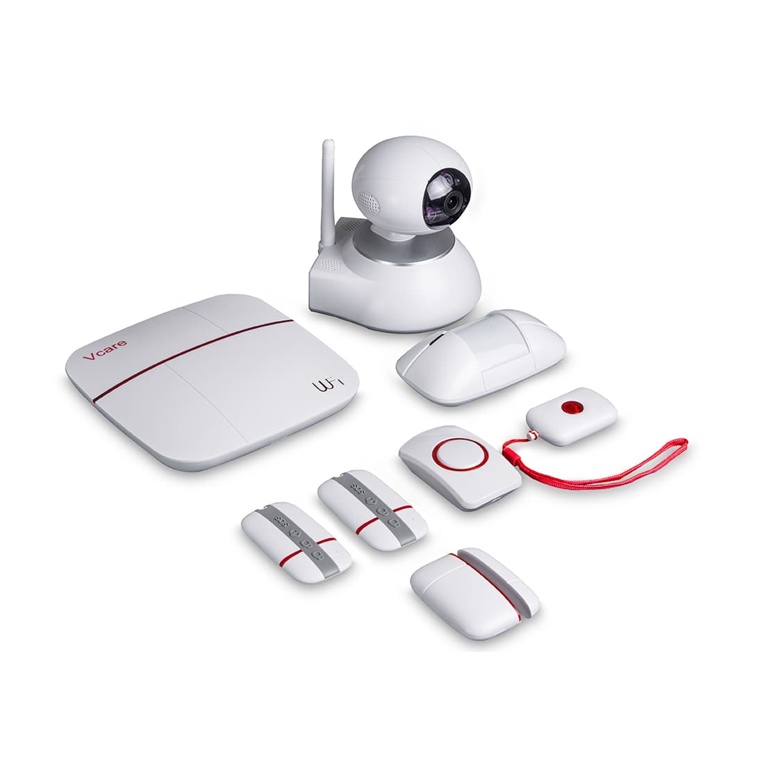 Беспроводной комплект системы безопасности, Patrol Hawk, B V-care (Эксперт), Wi-Fi, GSM, 1x панель сигнализации, 1x датчик движения, 1x датчик размыкания, 2x пульт управления, 1x IP камера, 1x кнопка вызова, IOS и Android