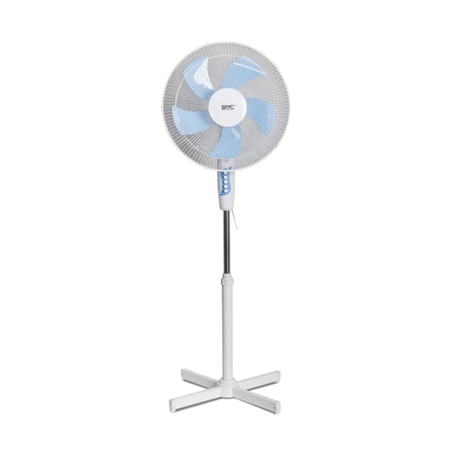 Вентилятор, SVC, AFF-1640, Напольный, Площадь обдува: 20м2, Мощность: 40Вт, Диаметр: 16", Количество скоростей: 3, Автоповорот, Регулировка наклона и высоты, Количество лопастей: 5, Белый